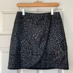 Loft Shimmer Jacquard Black Skirt